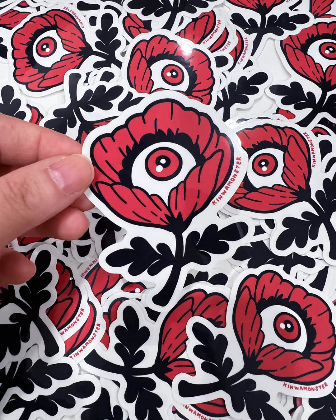 Clear Sticker: Poppy Flower