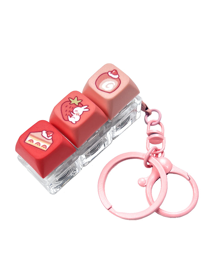Keycap Keychain: Strawbunny Set