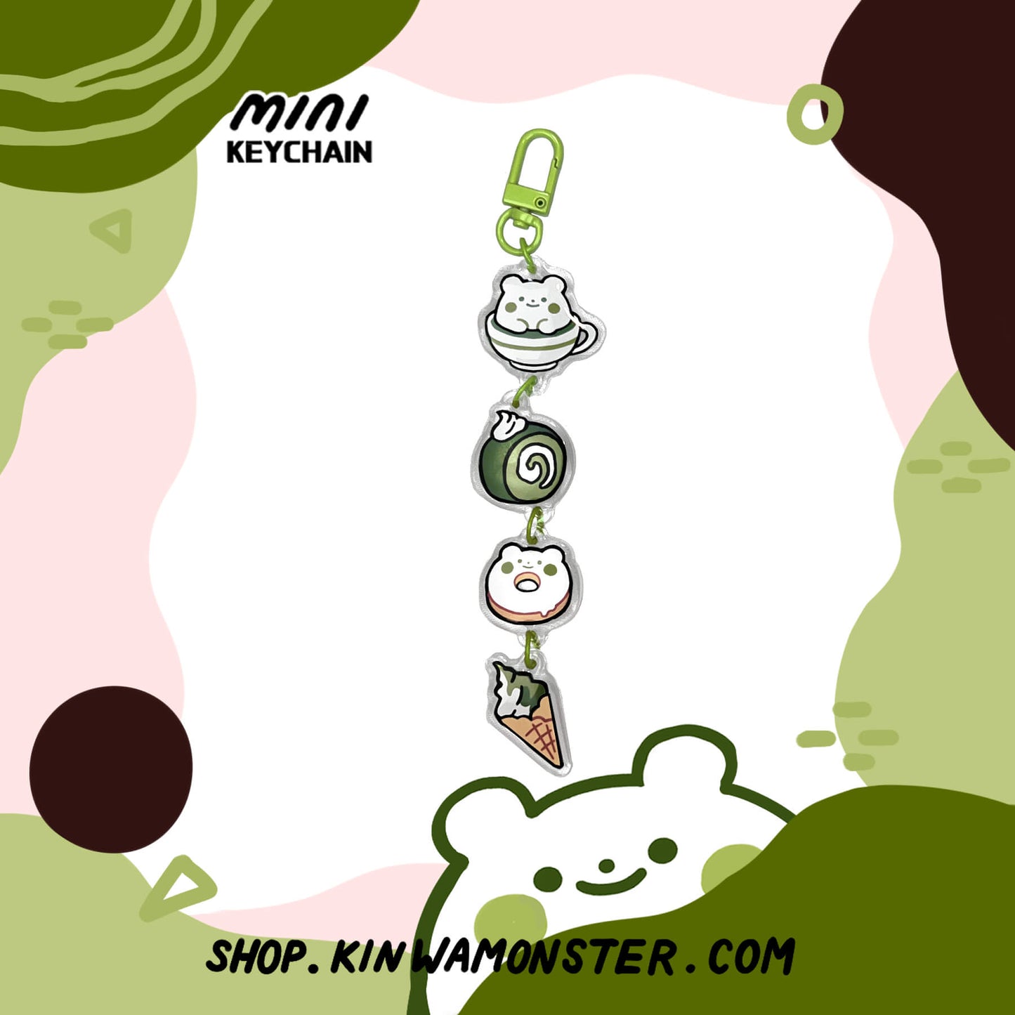 Keychain: Mini Matcha Bear