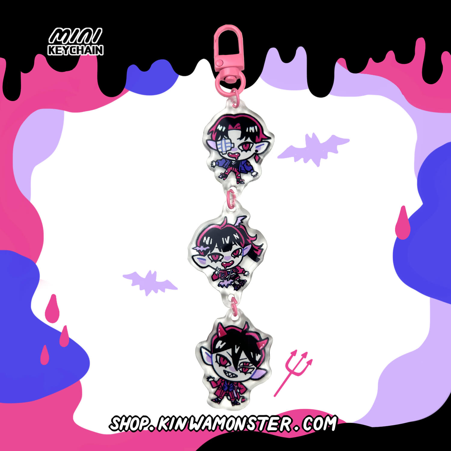 Keychains Scarlet Keychain: Mini Scarlett Siblings – KINWAMONSTER